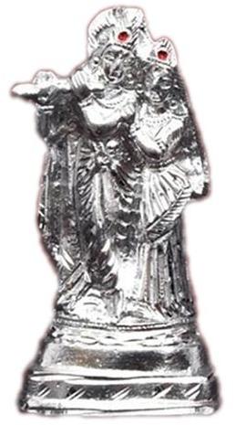 White Metal Radha Krishna Statue, Color : Silver