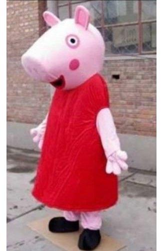 Fine Fabric Light Weight Foam Plain Pig Mascot Costume, Color : Red Pink