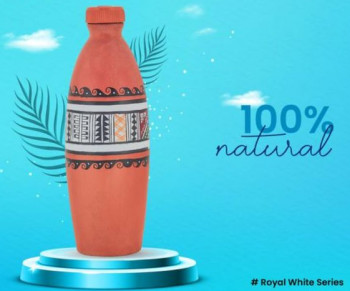 1 liter Clay Royal White Water bottle