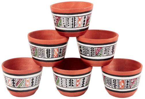 Clay Royal White Linear Bowl Set, Size : 150 ML