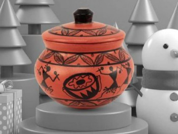 Clay Warli Timpali Curd Pot