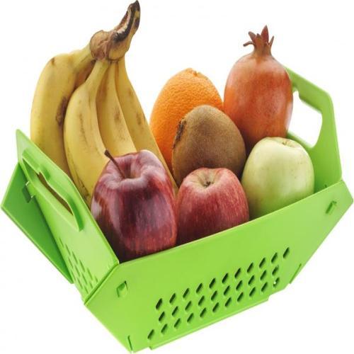 Square Plastic Fruit Basket, Color : Green