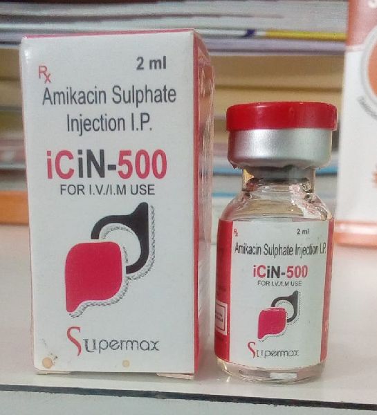 Icin-500 Amikacin Sulphate 500mg Injection, for Clinical, Grade Standard : Medicine Grade