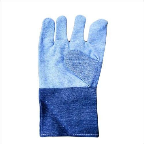 Cotton Jeans Safety Hand Glove, Style : Plain