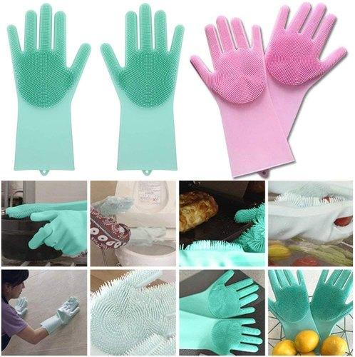 Silicone Cleaning Gloves, Size : Large