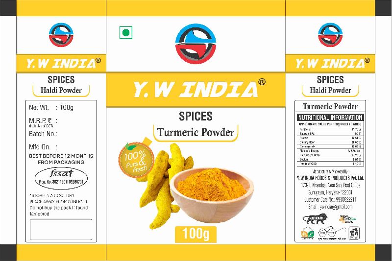Kamdhenu Blended Organic Haldi powder, for Spices, Certification : FSSAI Certified