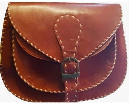Credenzy Plain Ladies Leather Bags, Color : Brown