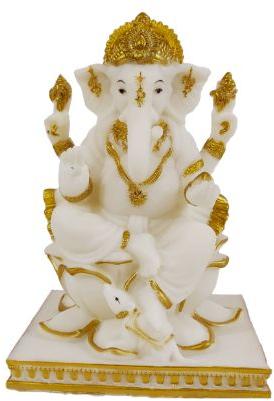 14 cm Marble Ganesha Statue
