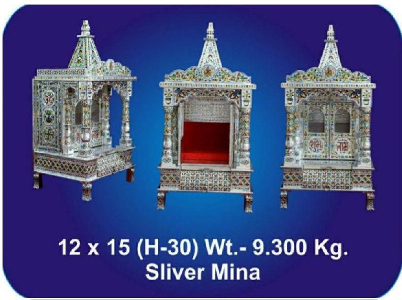 Stainless Steel Coated 12x15 Silver Mina Temple, for Worship Use, Feature : Eco Friendly, Light Weight