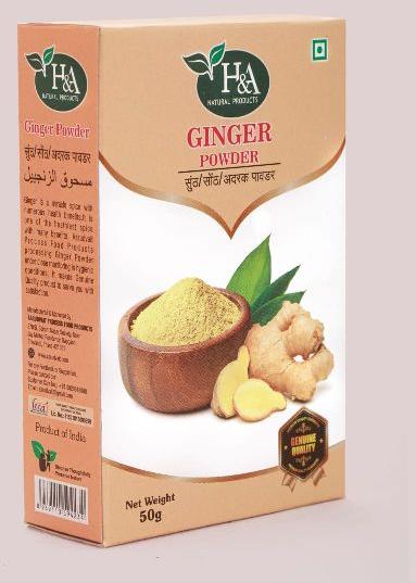 Natural GINGER POWDER 50gm, for Human Consumption, Cooking, Home, Hotels, Certification : FSSAI Certified