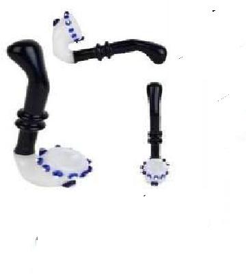 Shisha pipe 5.5 Inches Glass Black & white eye design Sherlock
