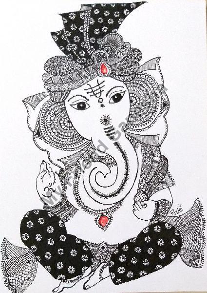 18 Inch A4 Paper Ganesha Painting, INR 450INR 600 / Piece by My Friend ...