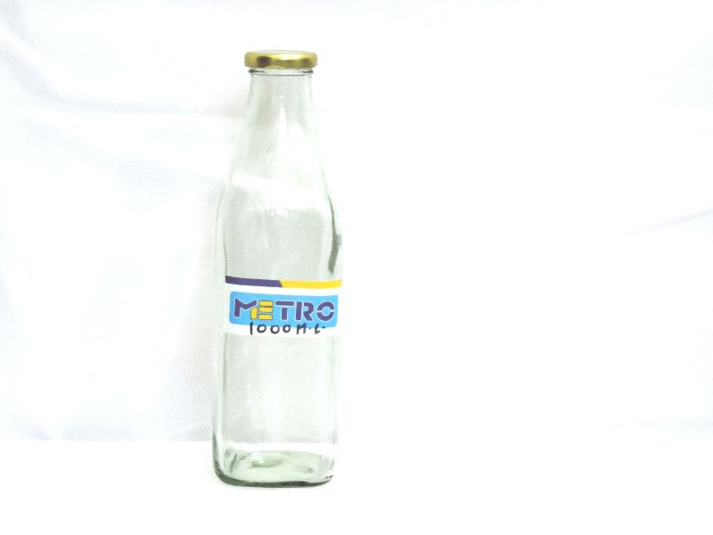 Square 1000ml Milk Glass Bottle, Color : Transparent