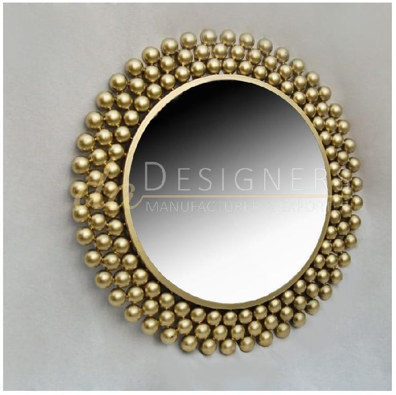 Decorative Round Shape Wall Mirror, for Hotels, Handicrafts, Length : 30 Inch