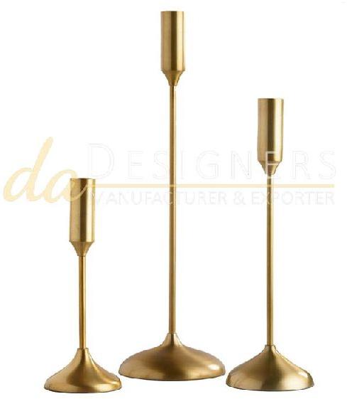 Metal Polished Brass Plated Candle Stand, for Dust Resistance, Shiny, Packaging Type : Carton Box