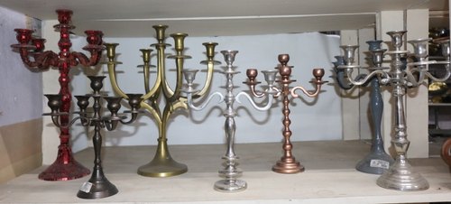 Metal Candle Stand, Color : Golden