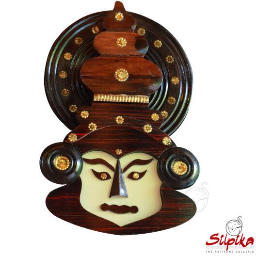 Wooden Kathakali Head Wall Decor, for Home, Hotels, Color : Multicolor