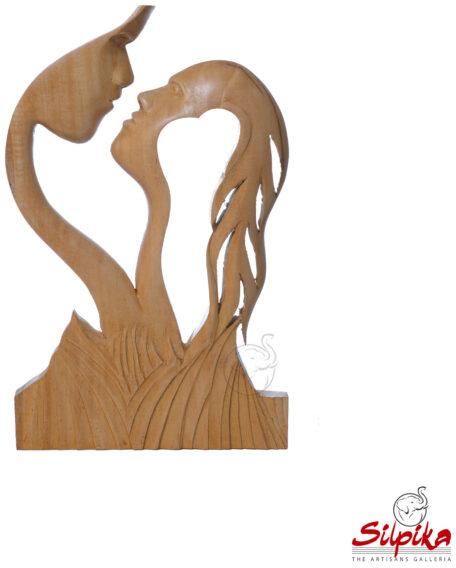 Silpika Wooden Love Sculpture, for Interior Decor, Packaging Type : Carton Box