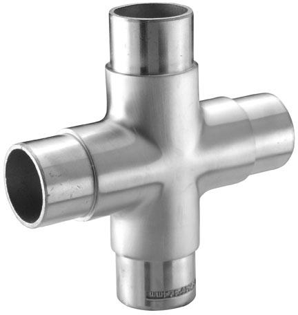 Polished Stainless Steel Cross Tee, for Hydraulic Pipe, Pneumatic Connections, Size : 1inch, 2inch