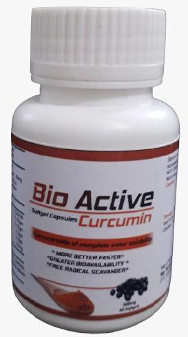 Bio Active Curcumin Capsules, for Supplement Diet, Packaging Type : Plastic Bottle