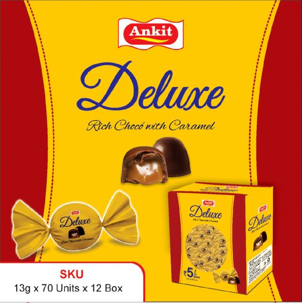 Deluxe Rich Choco with Caramel enriched with the Caramel creme and crispyness is Deluxe chocolate.