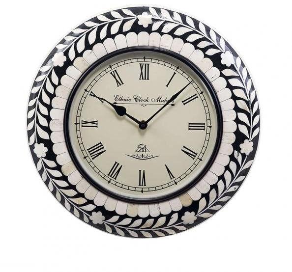 Bone Inlay Wall Clock