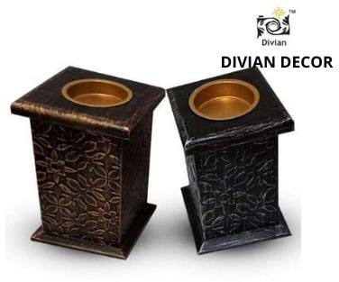 Divian Decor Polished Wooden Candle Holder, Packaging Type : Carton Box