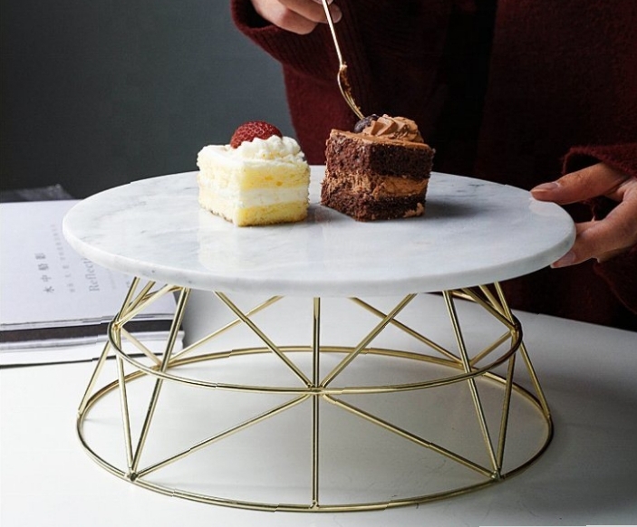 Marble Cake Stand, 12x4