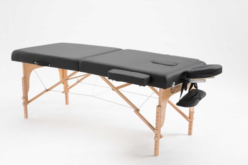 HEALTHOWARE Wooden Portable Massage Table, Color : DARK BROWN / BLACK