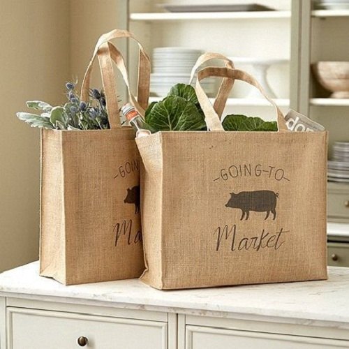 Jute Grocery Bag, Color : Brown