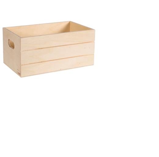 Rectangular Wooden Crate with Handles