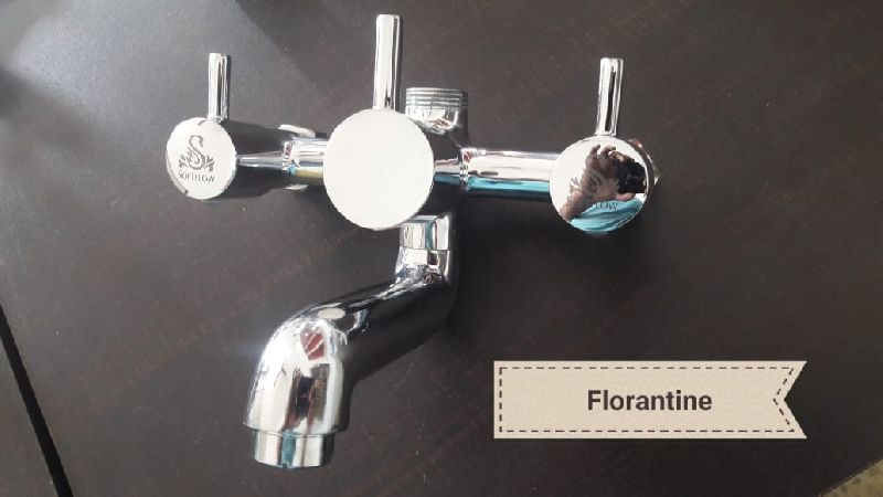 SoftFlow Polished Brass mixer tap, for Bathrooms, Kitchen, Washrooms, Style : Double Handle
