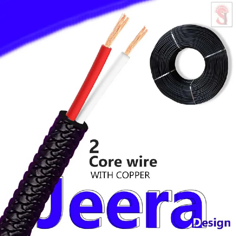 2 Core Jeera Design Black Color Data Cable Wire