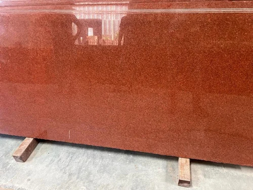 Rectangular Lakha Red Polished Granite Slab