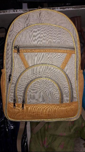 Jute laptop backpack, for Gift, Yellow, Closure Type : Zip