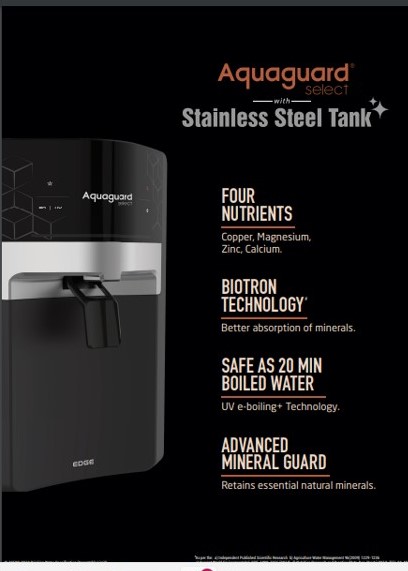 Eureka Forbes Select Edge with Stainless Steel tank