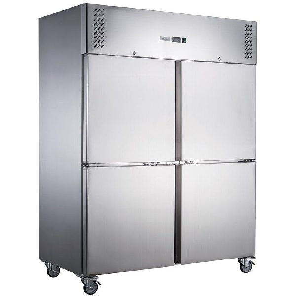 Polished Stainless Steel four door vertical refrigerator, Feature : Attractive Design, Eco Friendly