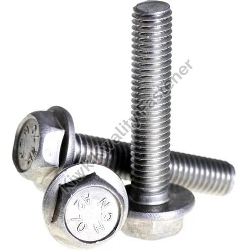 Alloy Steel Hex Flange Bolts, for Industrial, Size : 1 Inch (Dia)