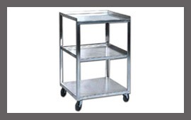 Rectangular Painted Steel Surgical Instrument Trolley