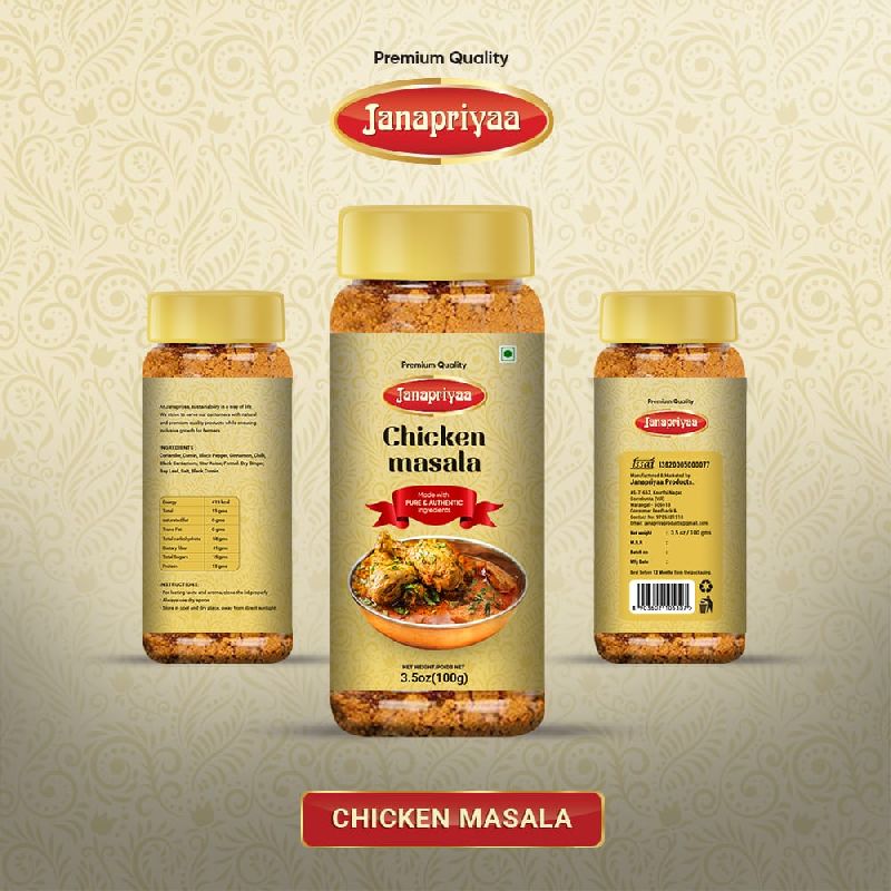 Janapriyaa Chicken Masala Powder, Packaging Size : 50gm, 100gm