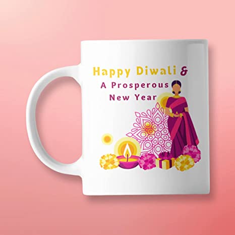 China Clay diwali greetings coffee mug, for Gifting, Feature : Unique Designs