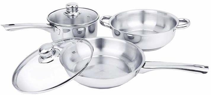 Stainless Steel Sheffield Induction Bottom 3 Pcs Cookware Set