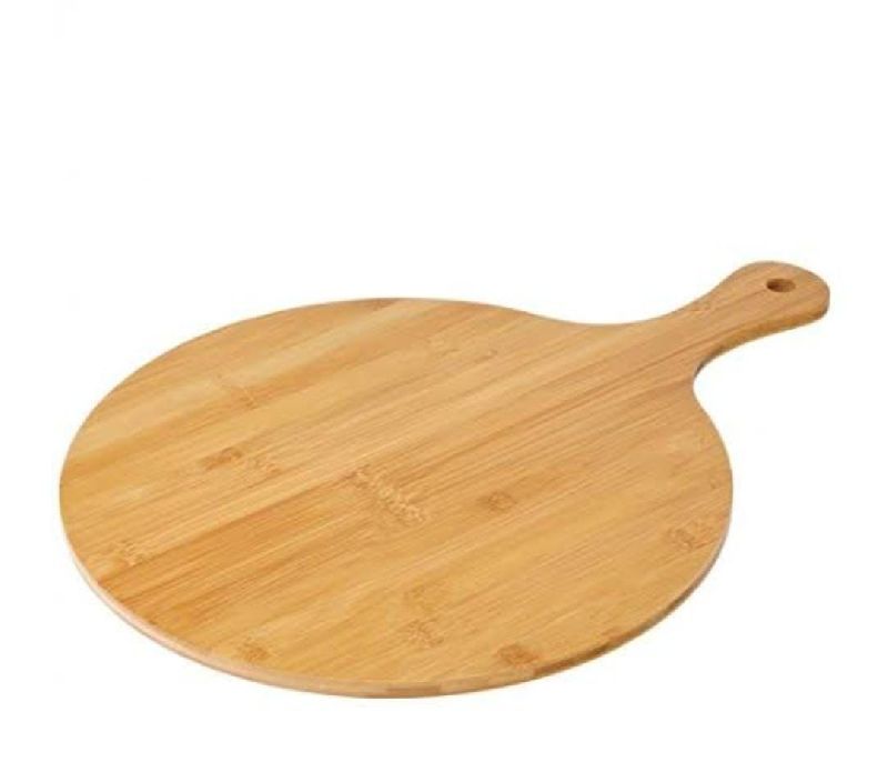 Round Polished wooden chopping board, for Kitchen, Pattern : Plain