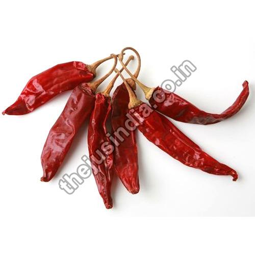 With Stem Organic Dehydrated Red Chilli, Certification : FSSAI Certified