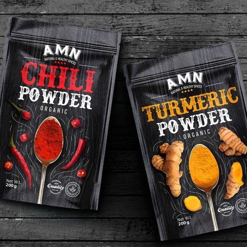Printed Turmeric Packaging Pouches