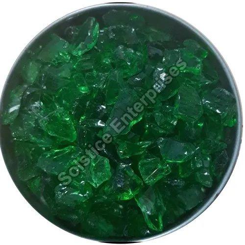 Glass green bottle cullet, Shape : Round