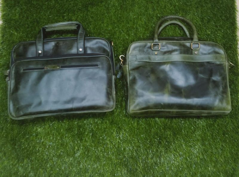 Grey Leather Office Bags