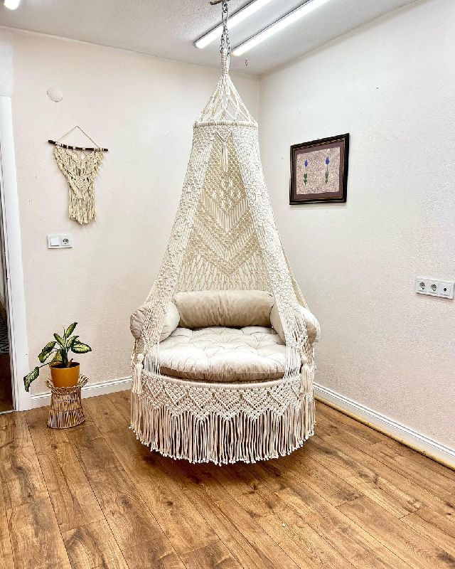 Rope Macrame Hammock, for Garden.Home, Feature : Easy To Hang, Elegant Look, Light Weight, Perfect Design