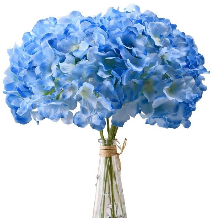 PVC Artificial Hydrangea Flowers, Color : Blue