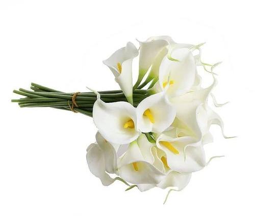 PVC Artificial Lily Flowers, Color : White